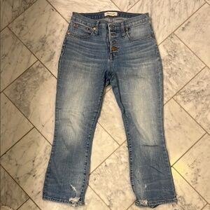 Madewell Blue Ankle Cropped Jeans Straight Leg